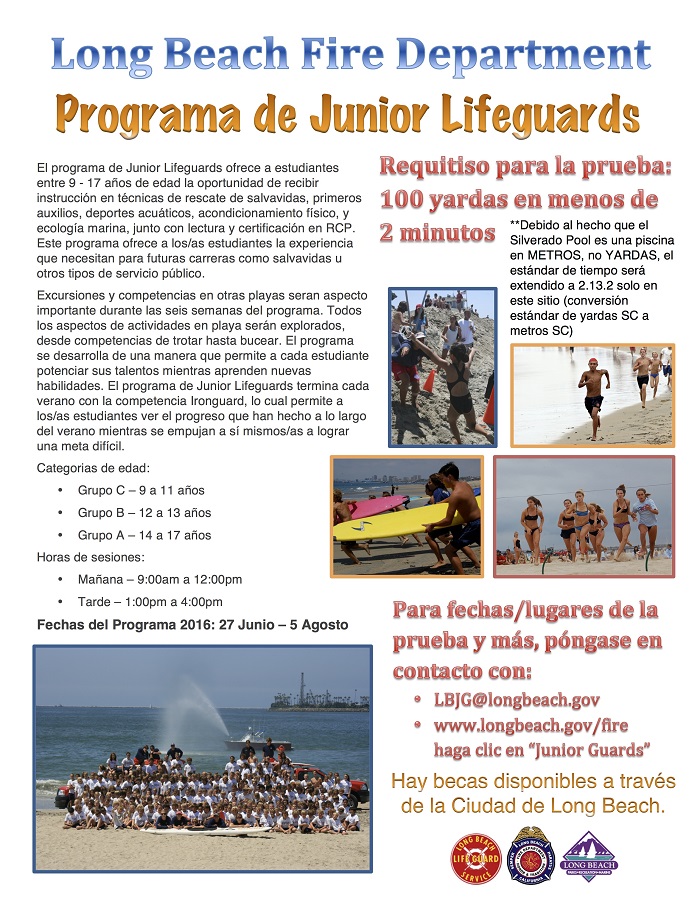 LB Junior Lifeguard Program Tryouts Flier 2016 SPA
